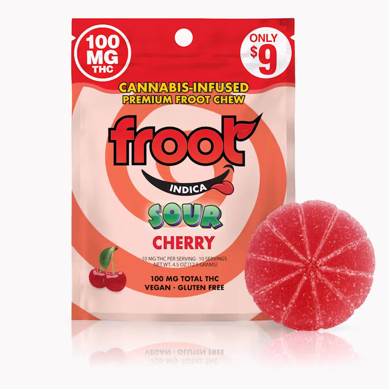Froot | Sour Cherry Gummy | Indica | 100mg | Single cut-to-dose