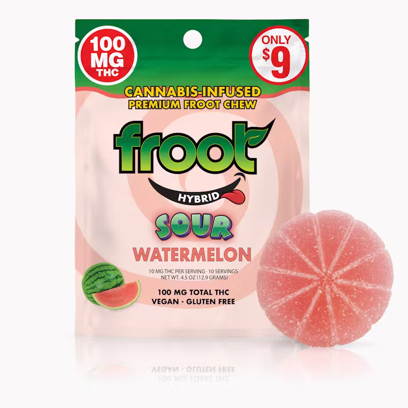 Froot | Sour Watermelon Gummy | Hybrid | 100mg | Single cut-to-dose