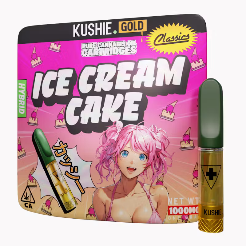 Kushie+ | Ice Cream Cake | Hybrid | Gold | 1g | Vape Cartridge
