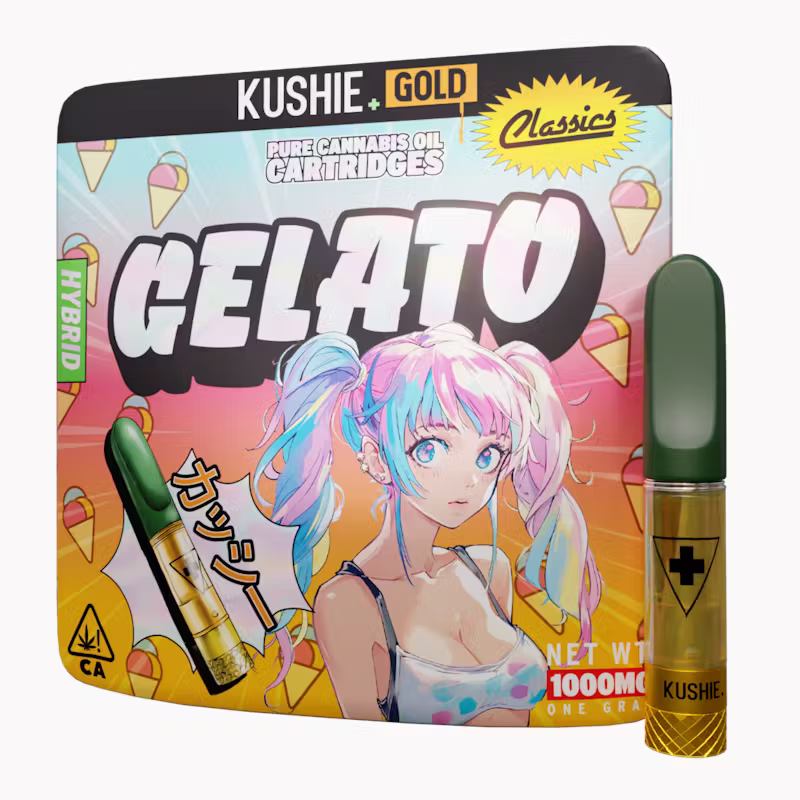 Kushie+ | Gelato | Hybrid | Gold | 1g | Vape Cartridge