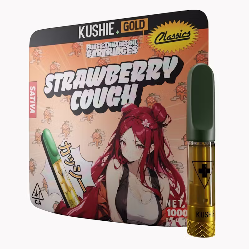 Kushie+ | Strawberry Cough | Sativa | Gold | 1g | Vape Cartridge 