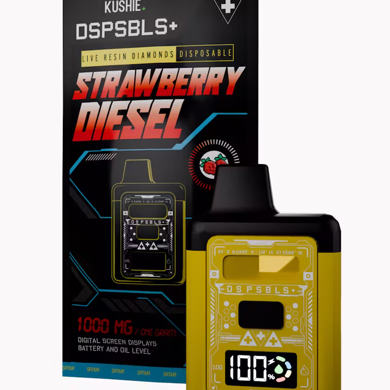Kushie DSPSBLS+ | Strawberry Diesel | Sativa | 1g | Live Resin Diamonds All In One