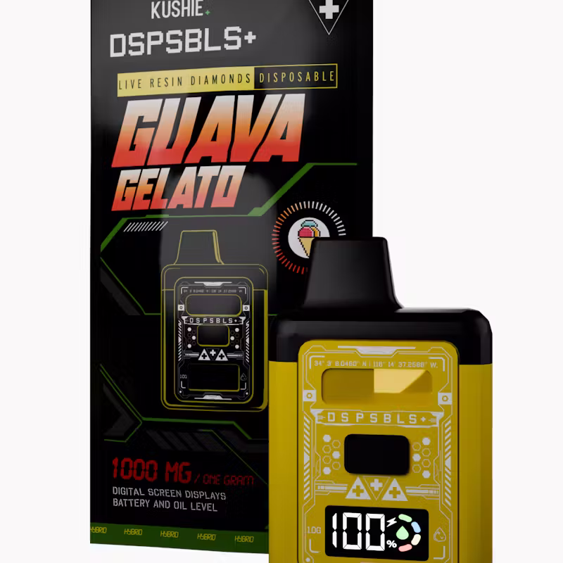 Kushie DSPSBLS+ | Guava Gelato | Hybrid | 1g | Live Resin Diamonds All In One