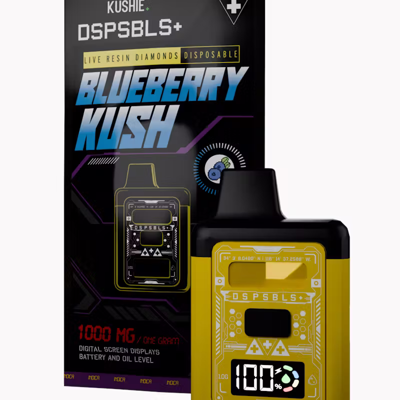 Kushie DSPSBLS+ | Blueberry Kush | Indica | 1g | Live Resin Diamonds All In One