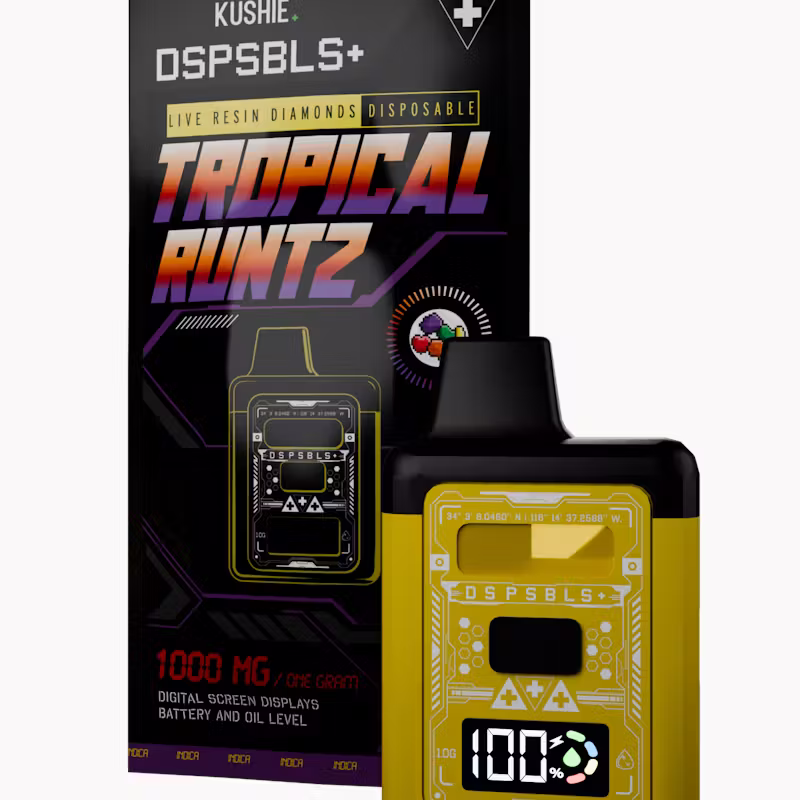 Kushie DSPSBLS+ | Tropical Runtz | Indica | 1g | Live Resin Diamonds All In One