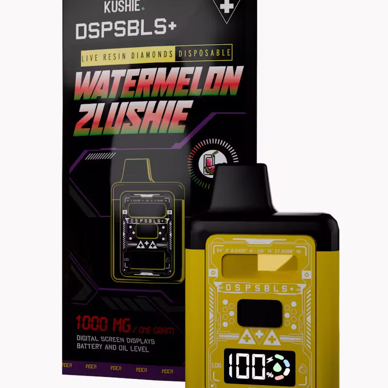 Kushie DSPSBLS+ | Watermelon Zlushie | Indica | 1g | Live Resin Diamonds All In One